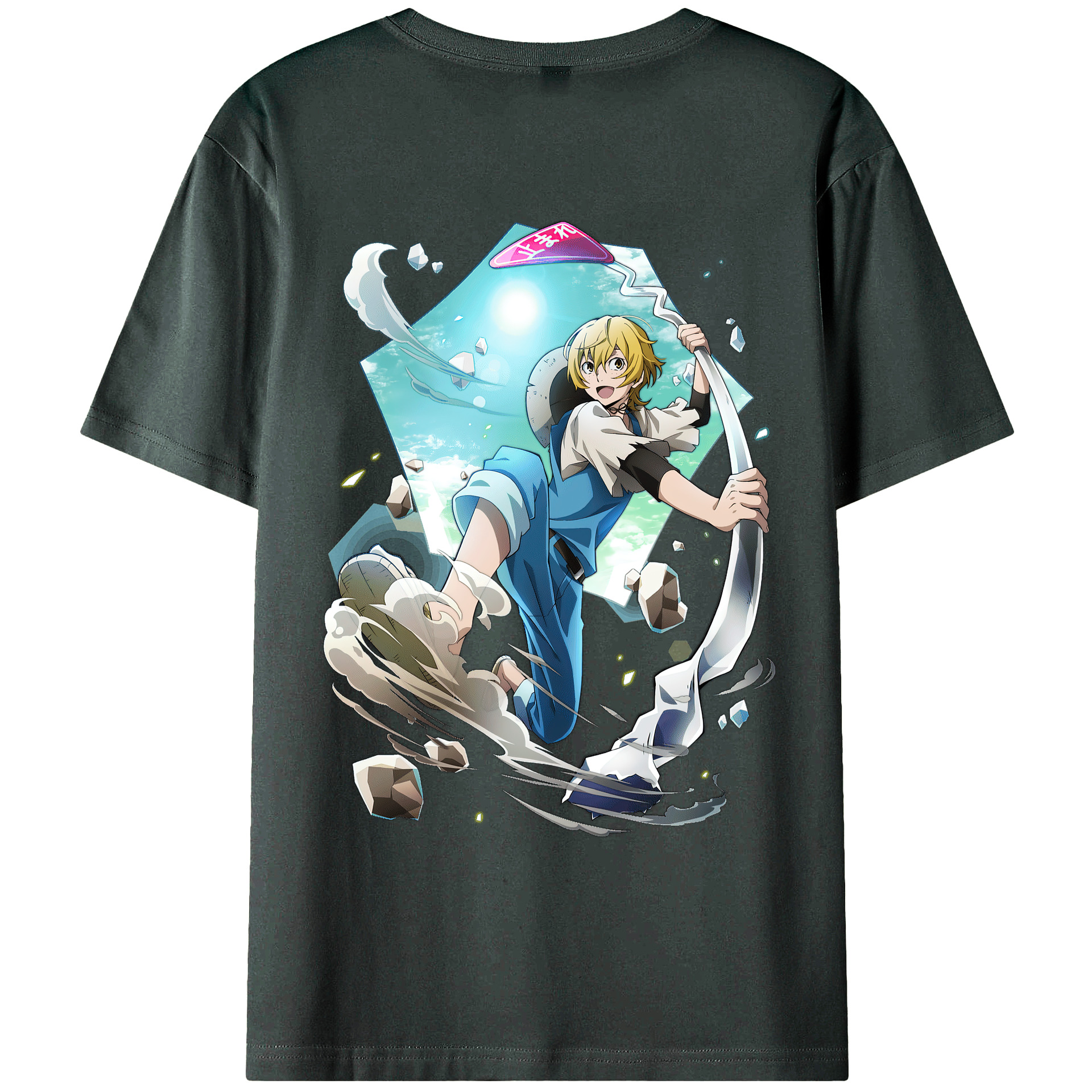 （画像用） 文豪ストレイドッグス Bungo Stray Dogs 綿100％ メンズ半袖Tシャツ（バックプリント） 通気性